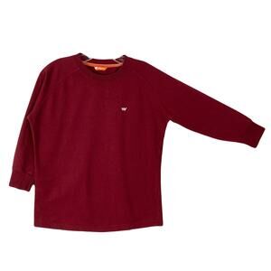 WILDCRAFT Sweatshirt Women S Burgundy Logo-White Embroidery Crewneck Long-Seeve